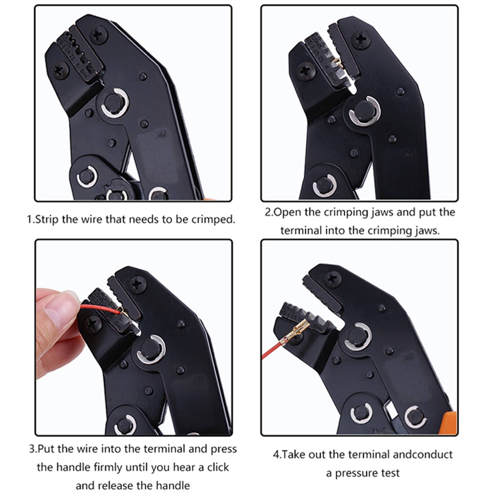 Crimper Non Insulated Insulated Terminal And Connectors Crimping Pliers Cable Cutter Wire Stripper Hand Tools For An Electrician ,Durability That Lasts
