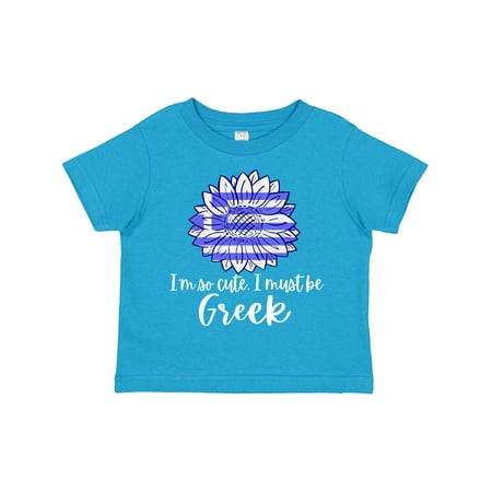 

Inktastic I m So Cute I Must Be Greek Sunflower Greece Flag Gift Toddler Boy or Toddler Girl T-Shirt