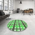 thumbnail image 4 of Ahgly Company Machine Washable Indoor Square Transitional Green Area Rugs, 3' Square, 4 of 7