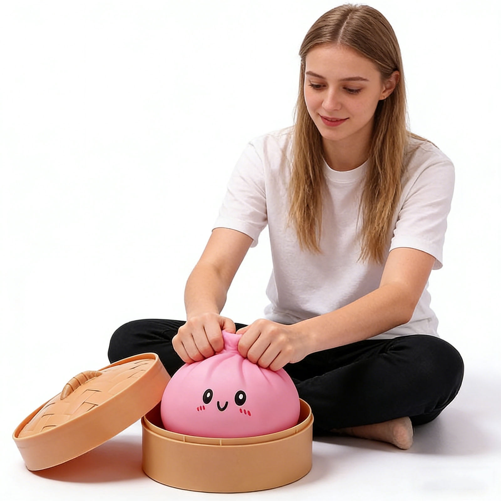 Giant Dumpling Squishy 10 Inch Jumbo Dumpling Stress Ball Soft Squeeze Decompression Dough Anxiety Relief Fidget Toy