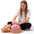 thumbnail image 3 of Jumbo Squishies Dumpling Sensory Toys - 10" Pink Giant Dumpling Stress Relief Fidget Easter Gifts for K*ids & Adults Anxiety Relief Squeeze Toys for B*oys G*irls Easter Basket Stuffers for Teen, 3 of 7