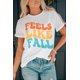 thumbnail image 4 of ABPHQTO Camiseta estampada de manga corta blanca FEELS LIKE FALL para mujer, 4 of 5
