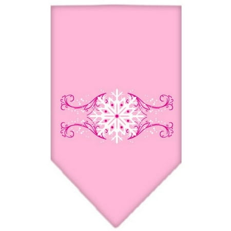 Large Swirl - Pink Snowflake Swirls Screen Print Bandana Light Pink Large