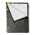 thumbnail image 2 of Construction Soft Flannel Fleece Throw Blanket, Abstract Background with Caution Tape Inspired Frame Borders, Cozy Plush for Indoor and Outdoor Use, 60" x 80", Dark Taupe Marigold, by Ambesonne, 2 of 5