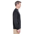 thumbnail image 2 of 8401 UltraClub Men's Columbia Blue Cool & Dry Sport Long-Sleeve T-Shirt Black XL, 2 of 3