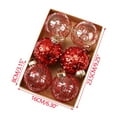 thumbnail image 3 of 6PCS Red Glitter Clear Christmas Ball Ornament Set, Transparent Painted Hanging Baubles with Sequins and Swirl Patterns, Holiday Tree Decoration for Home Party Décor 2025 Trend, 3 of 7