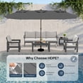 thumbnail image 4 of SERWALL Outdoor Patio Furniture Set, 7-Piece HDPE Outdoor Sofa Set Patio Conversation Set, Grey Frame with Beige Cushions, 4 of 10