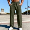 thumbnail image 2 of Men's Relaxed Fit Straight Leg Jogger Pants with Soft Knit Fabric and Elastic Waistband, Versatile Casual & Business Athletic Trousers for Work or Sport,Army Green,L, 2 of 7