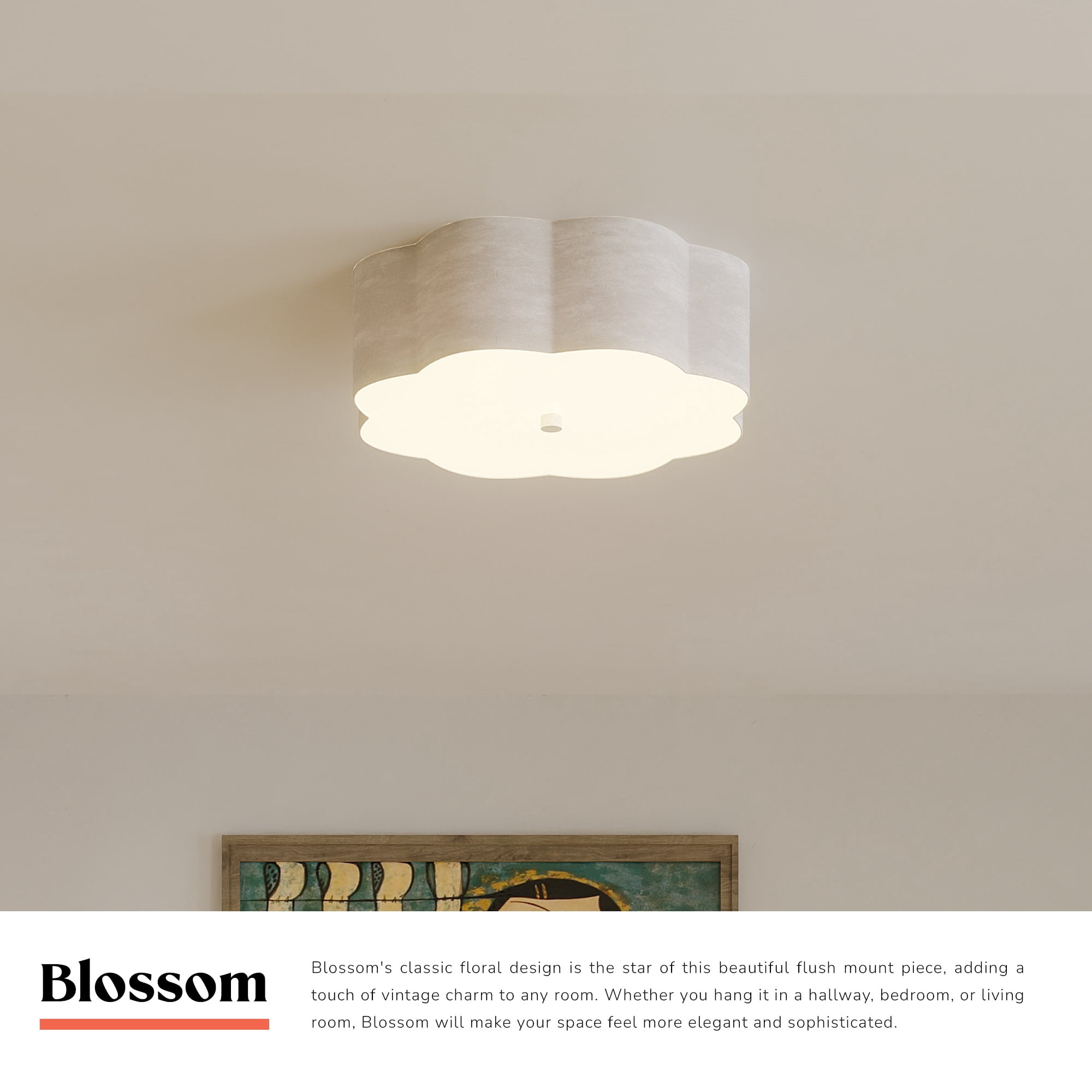 Alora Lighting FM603314BG Blossom 3 Light 14" Wide Flush Mount Drum Ceiling Fixture - Gold