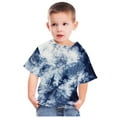 thumbnail image 4 of AJTQTH Tshirts for Kids Short Sleeve Crewneck Tops Summer Cute Ombre Color Tees Boys Girls Breathable Comfy Casual Clothes Outfits Shirts Blouses Blue#01 5-6 Years, 4 of 4
