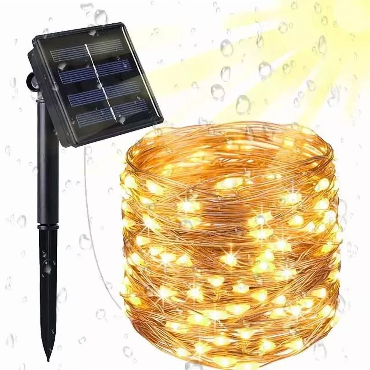12M 100 Led Solar Power String Fairy Lights Garden Outdoor Party Christmas Lamp