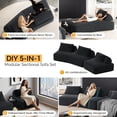 thumbnail image 5 of Leumius 139" Oversized Modular Sectional Sofa,DIY Upholstered Fluffy Chenille Sofa with Removable Backrests and Soft Pillows,Deep Seat Couch & Sofa Bed for Living Room,Office,Dark Gray, 5 of 9