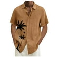 thumbnail image 1 of Designer Spring Summer Men's Casual Cotton Solid Color Short Sleeve Shirts Loose Shirts 2XL, 1 of 5