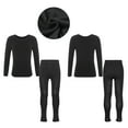 thumbnail image 6 of iiniim Girls Thermal Underwear Kids Long Johns Winter Warm Base Layer Tops with Bottoms Type C Black 4-6, 6 of 7