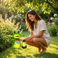 thumbnail image 4 of Solar Garden Lights Frog Statue, 13.78in Green Grower Frog Figurine with Solar Lantern Lights, Big Metal Frog Decorative Stakes for Home decor,Patio,Porch,Yard Art, 4 of 7