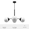 thumbnail image 7 of Hunter - Hepburn 4-light Matte Black, Large Chandelier, Dimmable, Modern Style, Sputnik Shaped, for Bedrooms, Dining, Living Rooms - 19893, 7 of 7