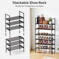 thumbnail image 2 of Riousery Shoe Rack, 3-Tier Metal Shoe Organizer for Up to 12 Pairs, Stackable Adjustable Shelves, 2 of 7