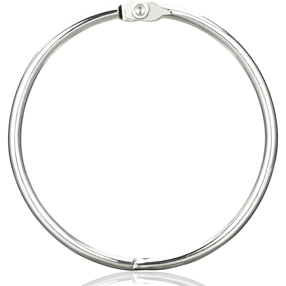 24 PCS Shower Curtain Rings, Nickel Shower Curtain Hooks Decorative, Rustproof Shower Hooks for Shower Curtain Rods, Silver Metal Shower Rings for Bathroom, 2 Inch Loose Leaf Binder Rings