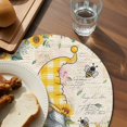 thumbnail image 4 of Round Placemats Gnome Sunflower Yellow 15 inch Set of 6 Table Mats for Dining Table Floral Leaves Vintage Heat Resistant Non-Slip Kitchen & Home Decorative Place Mat Set, 4 of 8