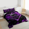 thumbnail image 3 of Feelyou Purple Love Heart Twin Comforter Sets, Magic Angel Wings Bedding Set, 2 Pieces, 3 of 8