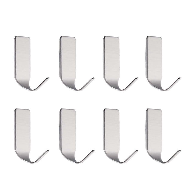 8 Pcs Stainless Steel S Hooks Self Adhesive Hook Stainless Steel Hook Adhesive Hook Hanging Hook
