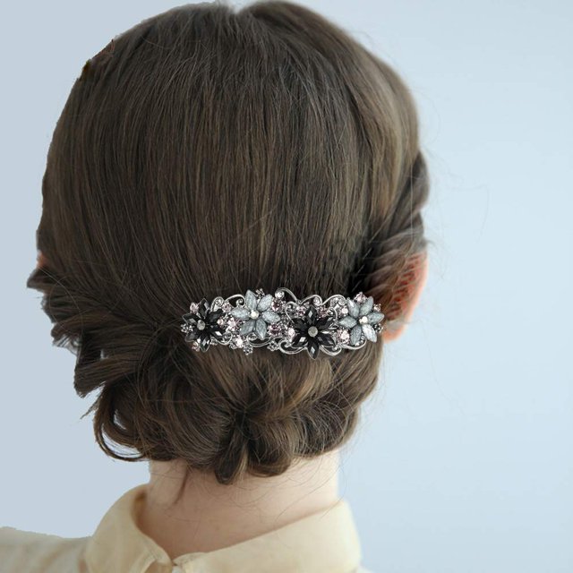 Guardurnaity Elegante pinza para el cabello con forma de flor vintage para mujer, accesorios para el cabello de estilo retro, pinza para el cabello Accesorio para el cabello