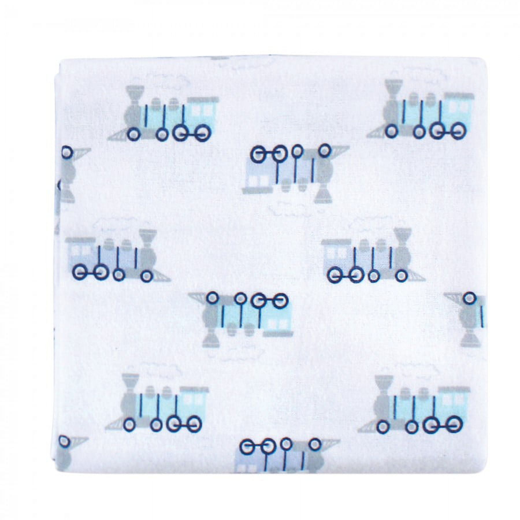 Luvable Friends Unisex Baby Cotton Poly Flannel Receiving Blankets, Train 7-Pack, One Size