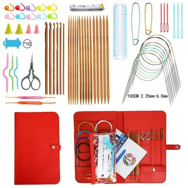 100Pcs/22Pcs DIY 22 Sizes Crochet Hooks Needles Stitches Knitting Craft Case Crochet set Weaving Tools Sewing Tools
