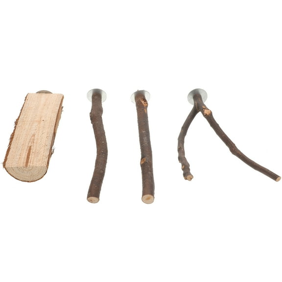 Pretyzoom 1 Set of Bird Perch Accessories Wooden for Canaries and Parrots