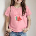 thumbnail image 2 of kpoplk Girls Short Sleeve T-Shirts Cute Graphic Tees Tops Summer Basic Tshirts Teen Kids Loose Fit(Pink,4-5 Y), 2 of 5