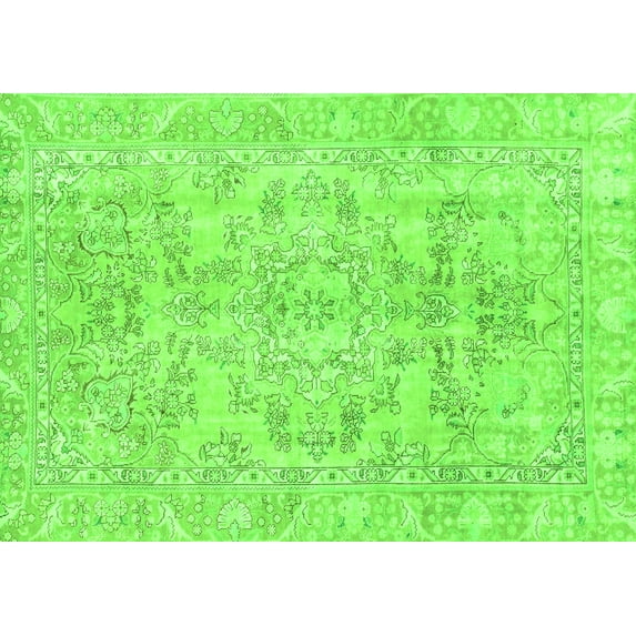 Ahgly Company Indoor Rectangle Abstract Green Modern Area Rugs, 2' x 3'
