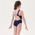 thumbnail image 5 of WQNVRNR Girls Tank One-Piece Swimsuit- Sleeveless Swim Romper Printed Training Sports Bathing Suit Dark Blue Size 8, 5 of 9