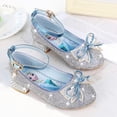 thumbnail image 1 of Disney primavera nueva niña zapatos de princesa de tacón alto de cristal niña frozen elsa princesa zapatos de cuero para niños shoes27-Insole 18CM Gao Jinjia LED, 1 of 2