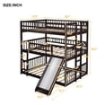 thumbnail image 4 of Churanty Full over Full over Full Triple Bunk Bed for Kids with Slide, Espresso, 4 of 10