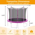 thumbnail image 2 of NiamVelo 12 ft Trampoline with Enclosure Net Outdoor Jump Rectangle Trampoline Combo Bounce Exercise Trampoline PVC Spring Cover Padding for Kids and Adults, Pink, 2 of 8