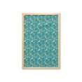 thumbnail image 1 of Exotic Wall Art with Frame, Continuous Jungle Foliage Pattern with Tropical Leaves, Printed Fabric Poster for Bathroom Living Room, 23" x 35", Teal Dark Teal, by Ambesonne, 1 of 2
