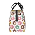 thumbnail image 2 of Lsque Colorful Donuts Pattern Lunch Bag Women/Men Insulated Lunch Box,Small Leakproof Cooler Food Lunch Containers Reusable High Capacity Lunch Tote Bags, 2 of 6