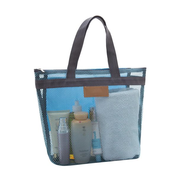Pebipoo Bolsa De Malla Para Ducha, Bolsa De Mano Portátil De Secado Rápido Con Cremallera Y Bolsillo Interior, Organizador De Baño Ligero Para Dormitorio Universitario, Baño, Natación, Gimnasio, Viaje
