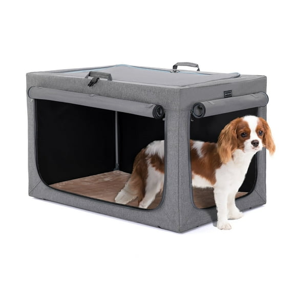 Petsfit Portable Soft Dog Crate, 3-Doors Pet Care Kennel up to 25 lbs,30.0"L x 20.0"W x 19.0"H ,Grey