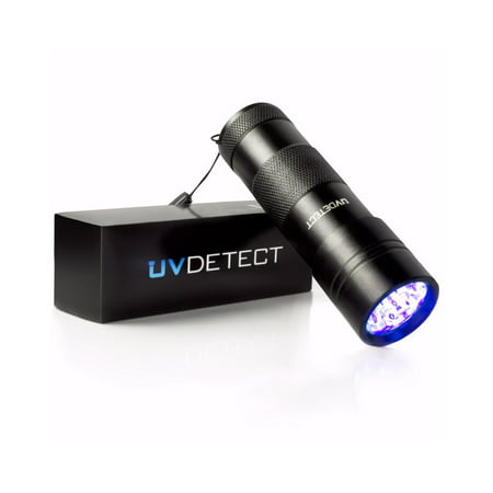 UV Detect® Ultraviolet LED Black Light Flashlight - Dog, Cat, and Pet Urine Detector with AAA (Best Blacklight For Cat Urine)