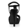 thumbnail image 4 of BLISSFUL STEP Women's T Strap Slingback Platform Heeled Sandals, 4 of 7