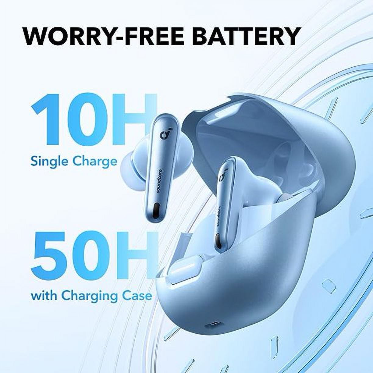 Noise Anker 98.5% Earbuds, Wireless Liberty Sound, Cancelling by 50H soundcore Reduction,Hi-Res NC 4 Battery Noise