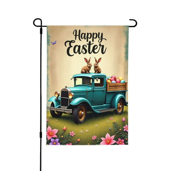 Happy Easter 9 Garden Flag 12.5x18 Inch Double Sided For Outside Small Burlap Yard Flag 1 Flag