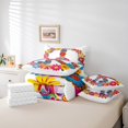 thumbnail image 5 of Peace Sign King Comforter Set - 7 Pieces Reversible Comforters King Size Bed Set Bed in a Bag with Comforter,Bohemian 60S 70S Groovy Flower Sheets,Pillowcases & Shams,Hippy Girl Floral Bedding Sets, 5 of 5