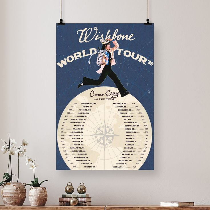Tour Poster- Conan Gray WISHBONE WORLD TOUR Poster, One Sheet Wall