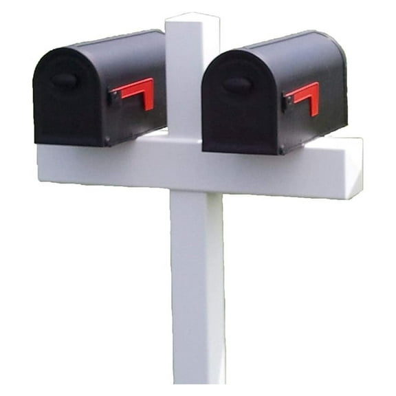 Double 54-in x 31-in White Vinyl Mailbox Post Sleeve (mailboxes not Included)