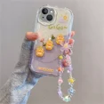 thumbnail image 3 of Funda transparente suave con cordón para teléfono con diseño de oso 3D coreano para iPhone 16, 15, 14 Pro Max, 11, 13, 12 Mini, XR, 8, 7 Plus, X, XS, SE, 3 of 5