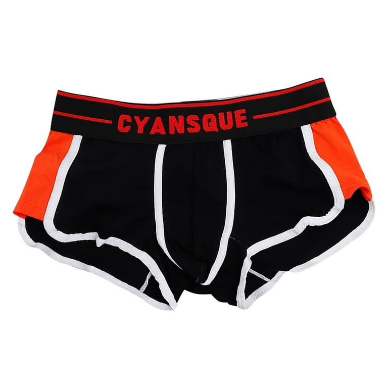 QAZXD Men's Underwear Cotton Sweat Absorbing Fitness Boxer Briefs Buy 2 Get  1 Free（Black，XXL） 