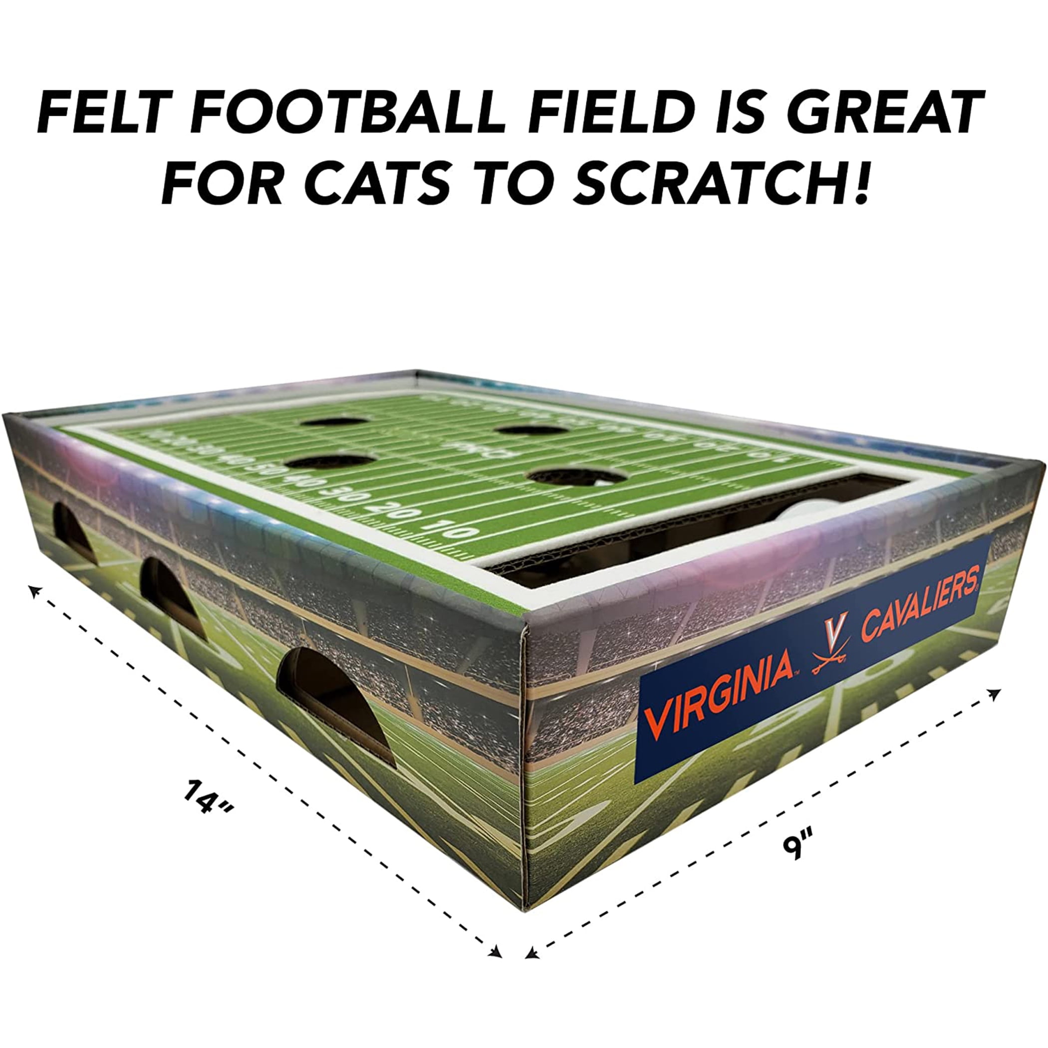 Pets First NCAA Cat Scratcher Box Football Field Designed Cat Scratcher & Lounge