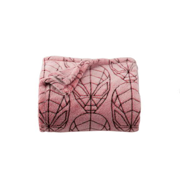 Spider Man Oversized Plush Throw Blanket –Web Print, Super Soft Fleece, Pink, 60" x 72"
